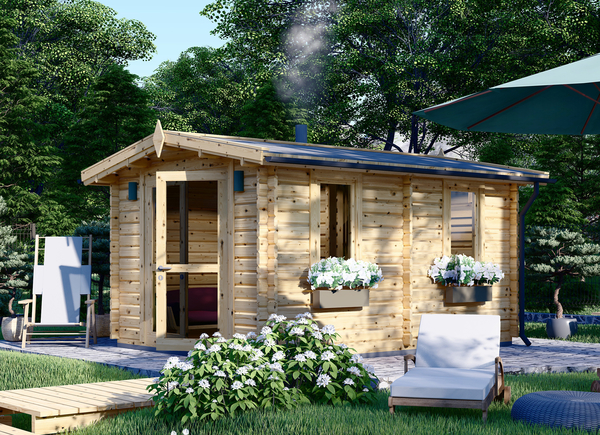 Sauna extérieur bois ELDA, 3x4 m