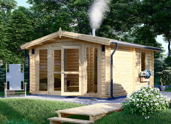 Sauna extérieur bois ELDA, 4x4 m