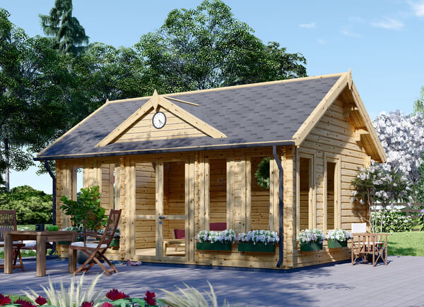 Abri de jardin bois - Chalet de jardin CLOCKHOUSE (34 mm), 5.5x4 m, 22 m²