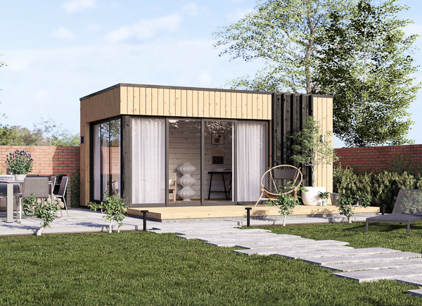 Abri de jardin en bois AMARA (34 mm + bardage), 5x3 m, 13 m²