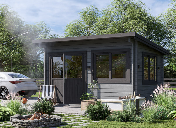 Abri de jardin bois à toit plat LILLE, 4x3 m, 12 m²