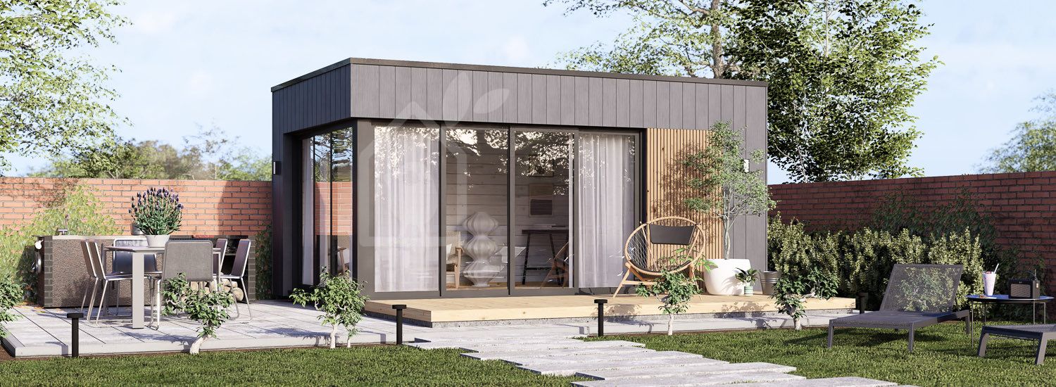 Abri de jardin en bois AMARA (34 mm + bardage), 5x3 m, 13 m² visualization 1