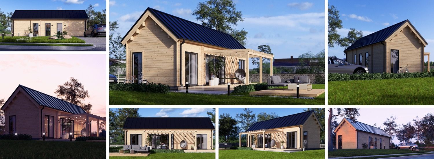 Chalet en bois ADALINE S (44 mm), 45 m² visualization 1