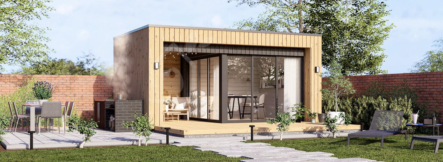 Abri de jardin en bois LAYLA (34 mm + bardage), 5x3 m, 13 m² visualization 1