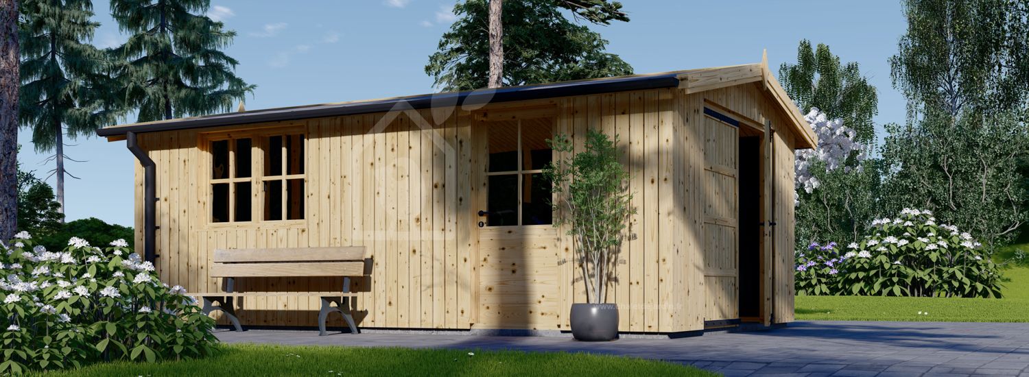 Garage en bois LORA (ossature en bois), 4x6 m, 24 m² visualization 1