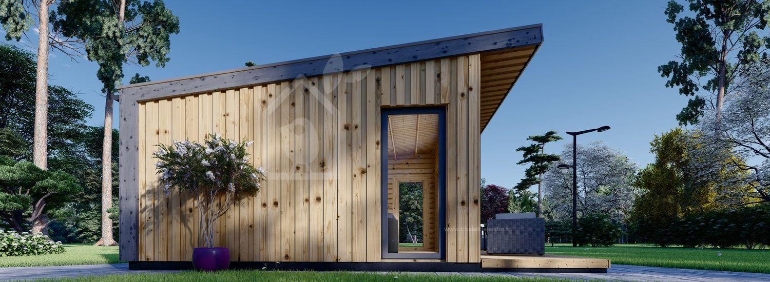 Abri de jardin en bois EVELIN (Isolé, 34 mm + bardage), 5x5 m, 25 m² visualization 1