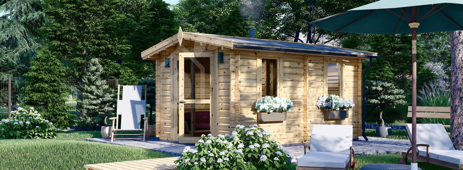 Sauna d'extérieur ELDA (44 mm), 3x4 m, 12 m² visualization 1