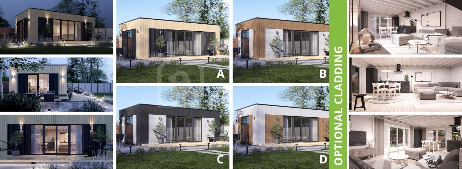 Bureau de jardin PREMIUM (34 mm + bardage), 7x4 m, 25 m² visualization 1