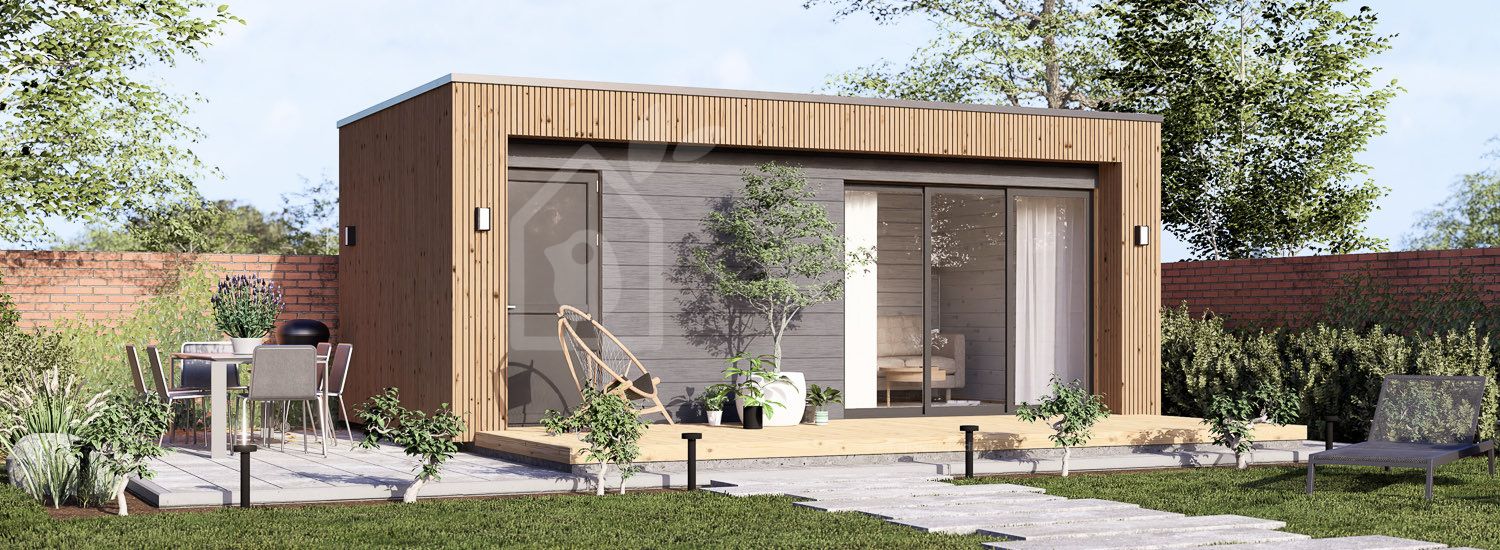 Abri de jardin en bois LAYLA (34 mm + bardage), 6x3 m, 15 m² visualization 1