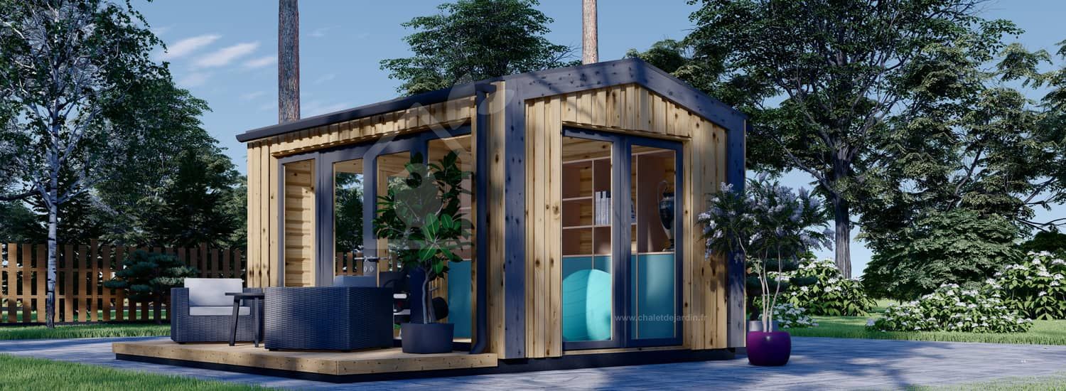 Abri de jardin en bois EMMY (34 mm + bardage), 4x3 m, 12 m² visualization 1