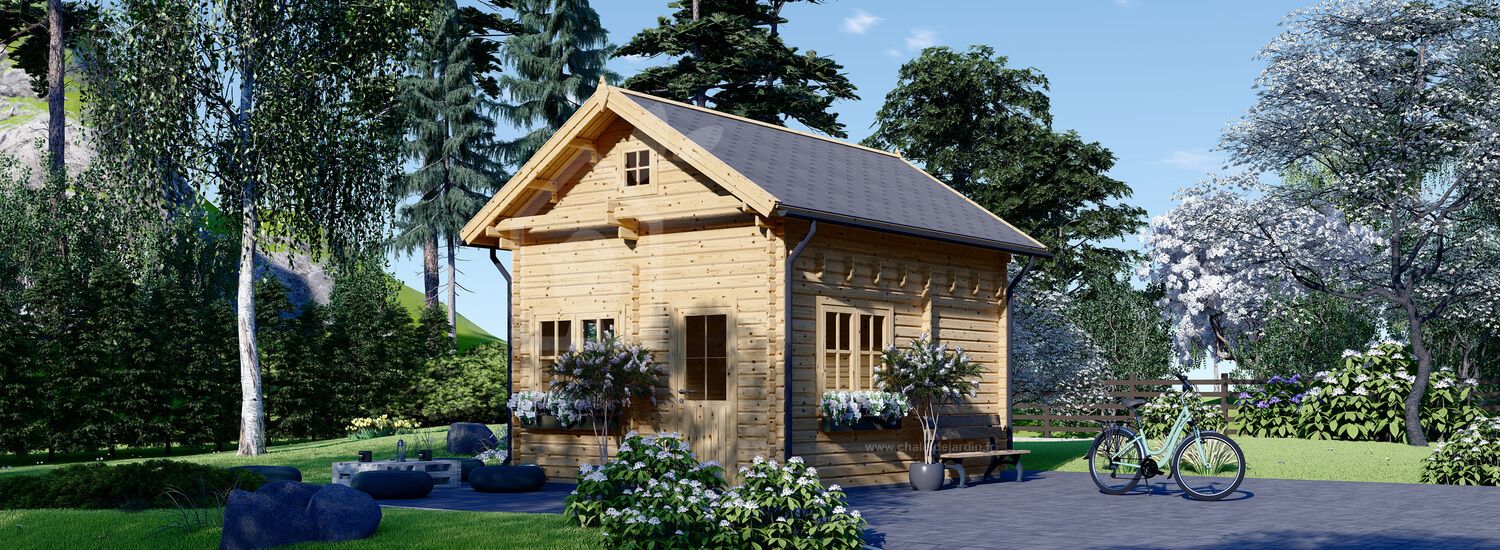 Chalet en bois avec étage AVIGNON (44 mm), 19.9 m² + 16 m² visualization 1