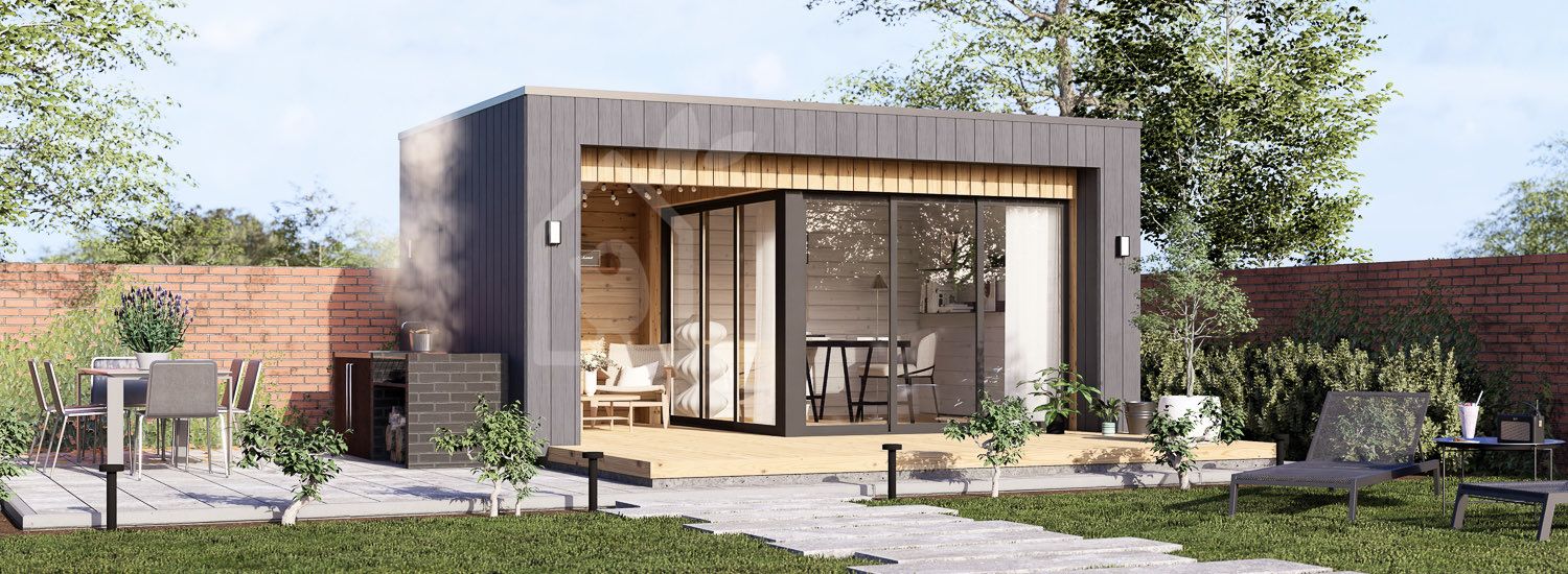 Abri de jardin en bois LAYLA (34 mm + bardage), 5x3 m, 13 m² visualization 1