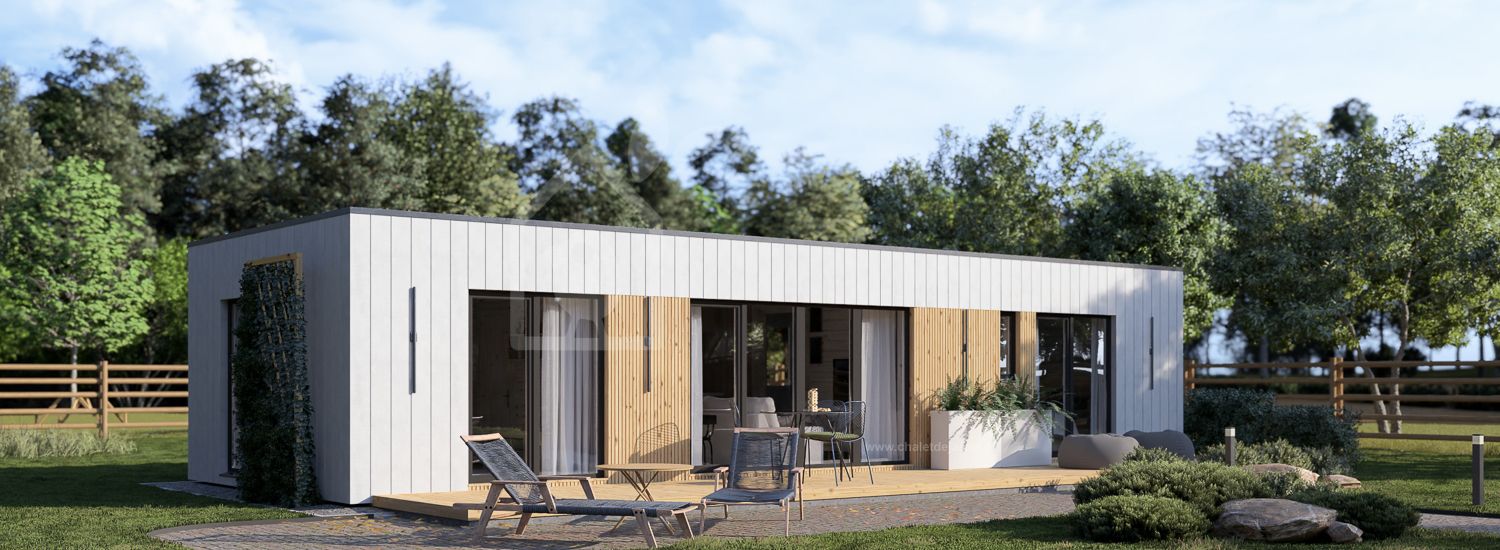 Maison préfabriquée en bois BELLA I PV (Isolé RE2020, 44 mm + bardage), 46 m² visualization 1