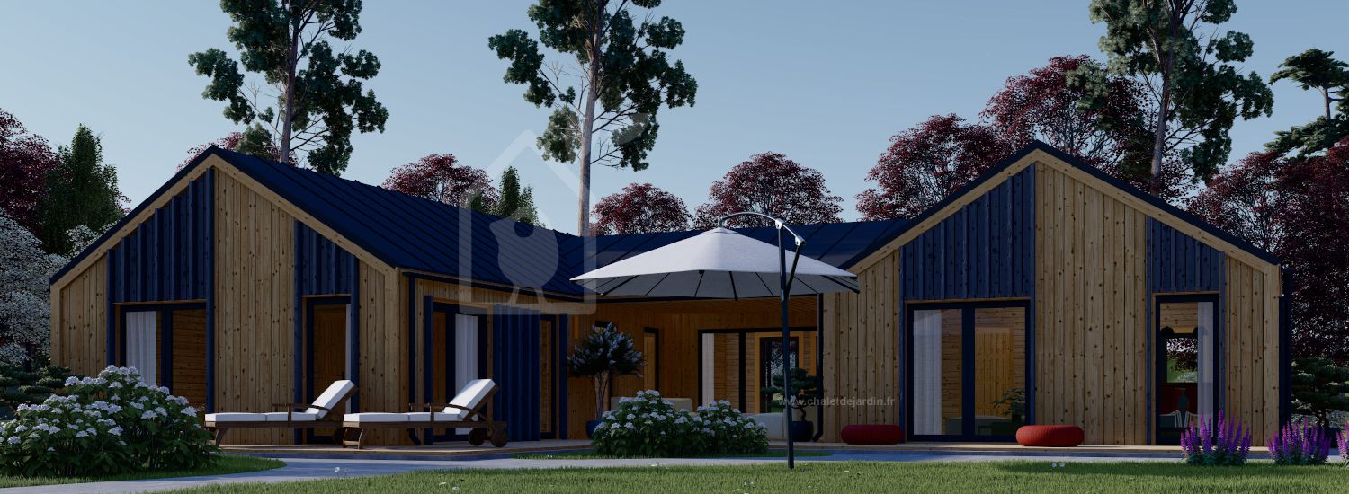 Maison en bois habitable SCARLET (Isolé RE2020, 44 mm + bardage), 139 m² visualization 1