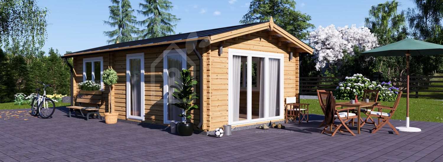 Chalet en bois habitable MAX S (44+44 mm), 4.2x7.5 m, 32 m² visualization 1