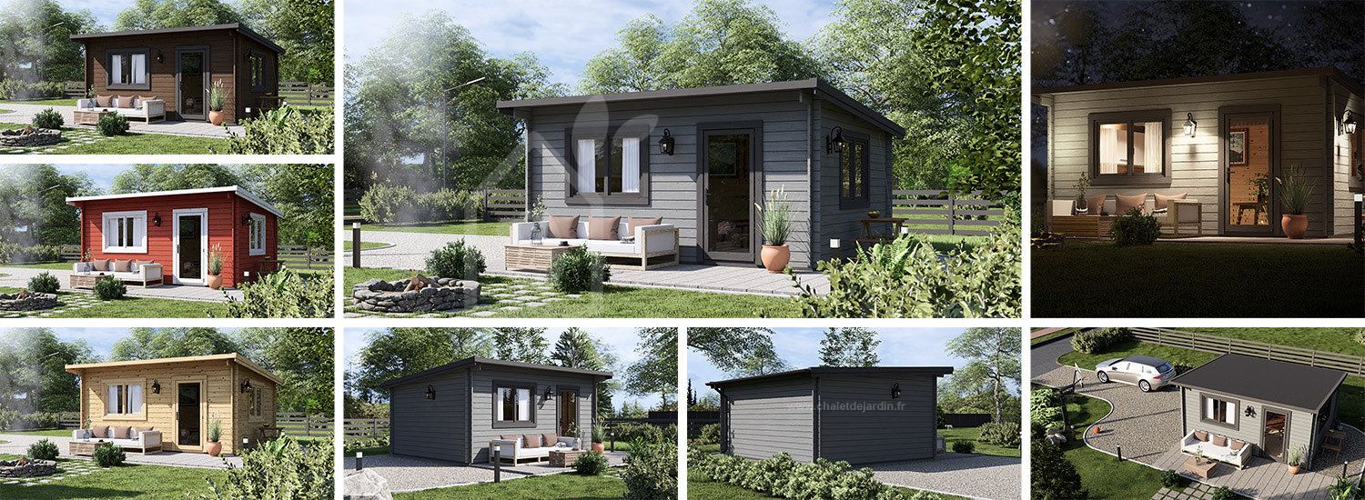 Abri de jardin en bois à toit plat DREUX (34 mm), 5x4 m, 18 m² visualization 1
