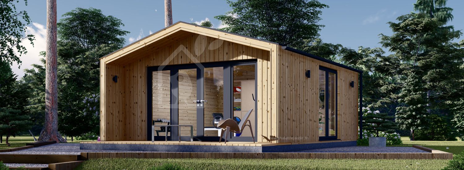 Abri de jardin en bois PIA S (34 mm + bardage), 5x5 m, 25 m² visualization 1