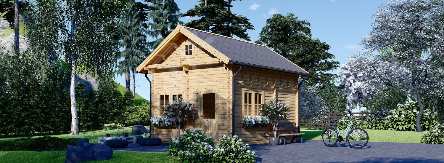 Chalet en bois avec étage AVIGNON (58 mm), 20 m² + 16 m² visualization 1