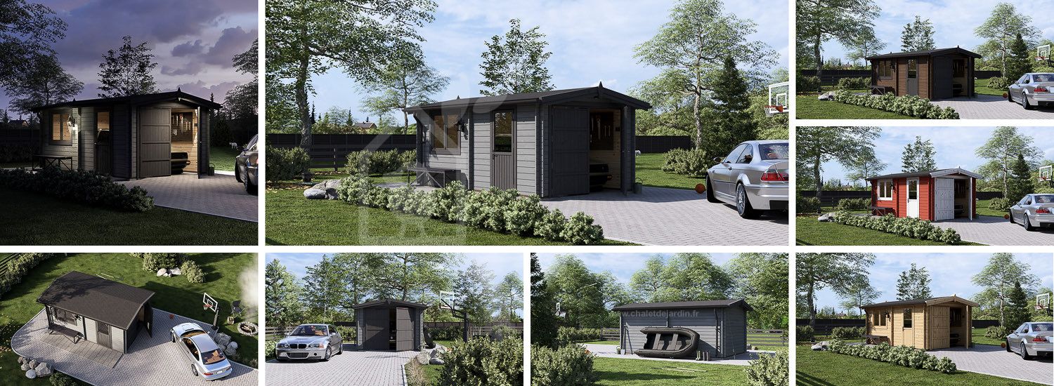 Garage en bois CLASSIC (34 mm), 3.2x5.2, 16 m² visualization 1