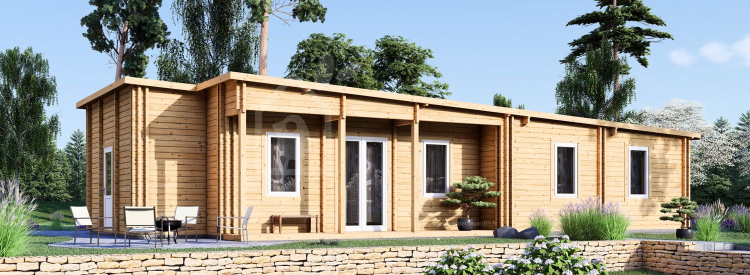 Déstockage: Chalet en bois VICTORIA S (66+66 mm) , 171 m² visualization 1
