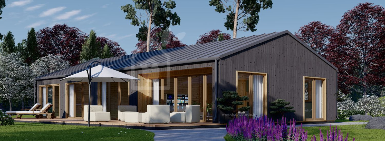 Maison en bois habitable ELIZA (Isolé RE2020, 44 mm + bardage), 115 m² visualization 1