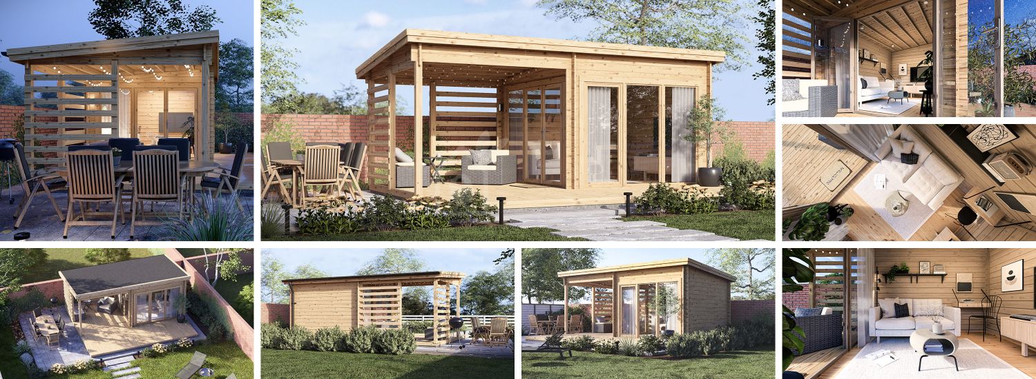Abri de jardin en bois EVA (34 mm), 6x3 m, 8 m² visualization 1