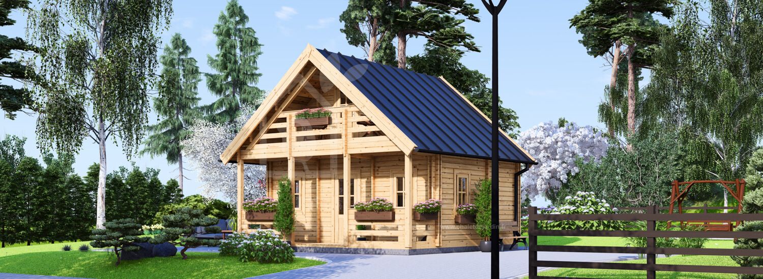 Chalet en bois LIVINGTON S (Isolé, 44+44 mm), 50 m² visualization 1