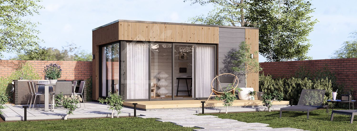 Abri de jardin en bois AMARA (34 mm + bardage), 5x3 m, 13 m² visualization 1