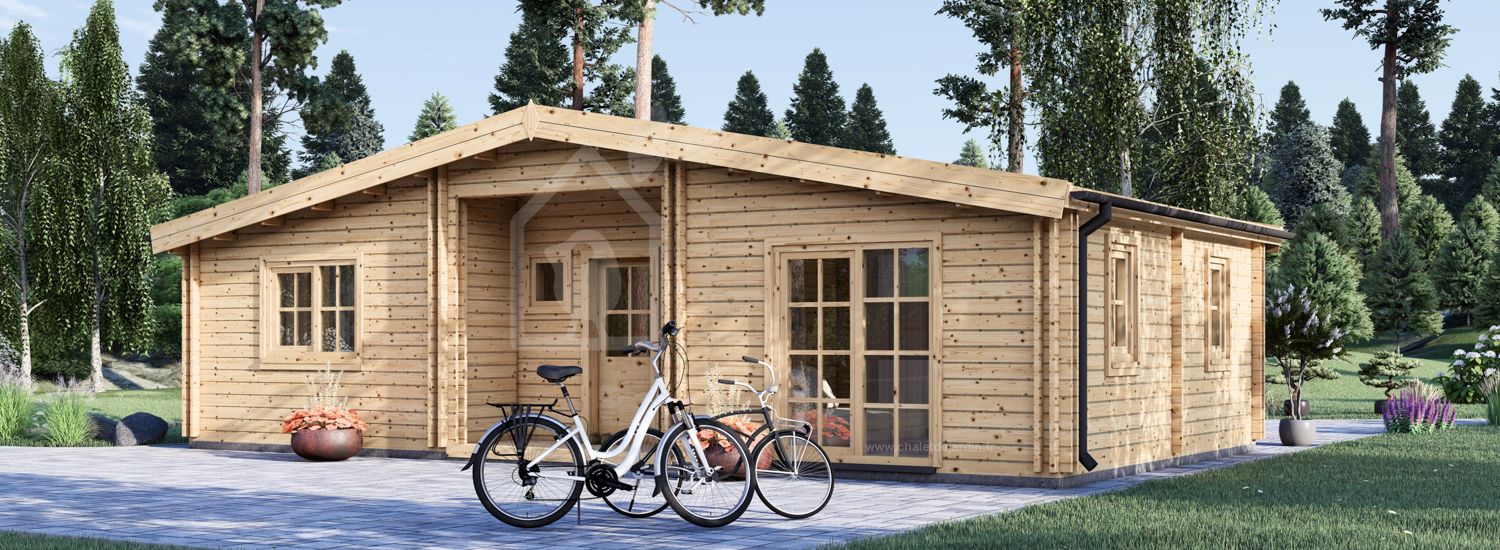 Chalet en bois FILL S (Isolé, 34+34 mm), 60 m²  visualization 1