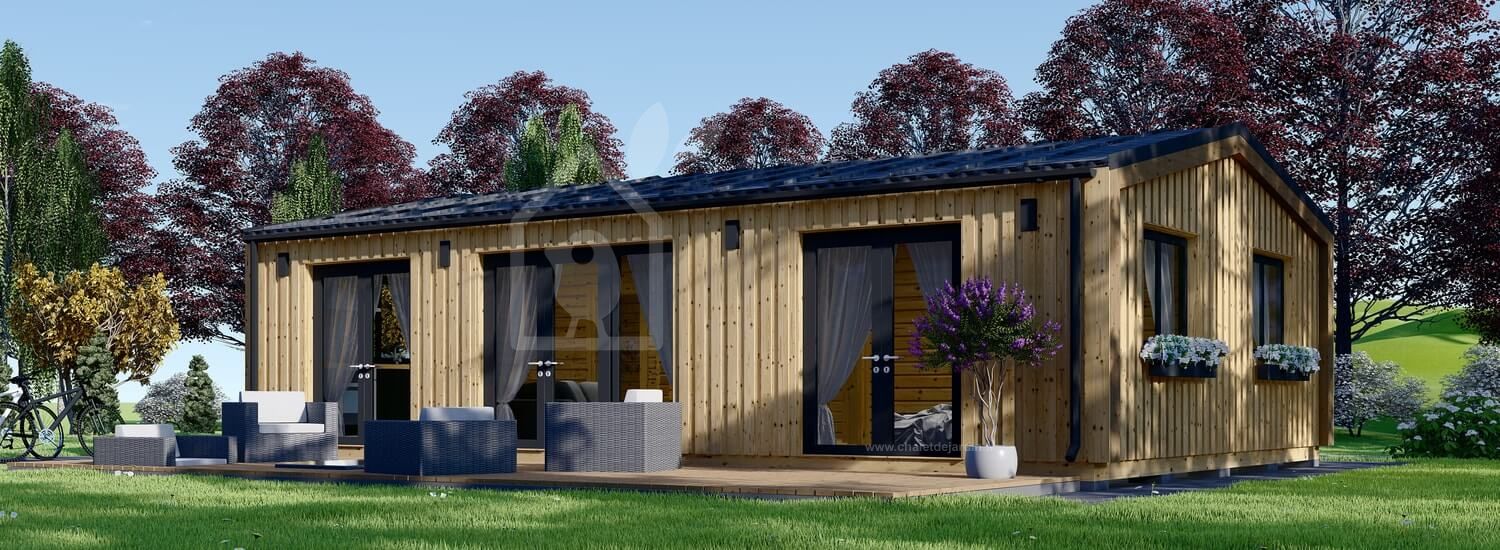 chalet en bois habitable selene isole rt2012m 44 mm bardage 63 m