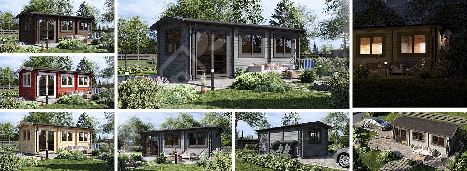 Abri de jardin en bois ELEONORA (34 mm), 6.6x3 m, 18 m² visualization 1