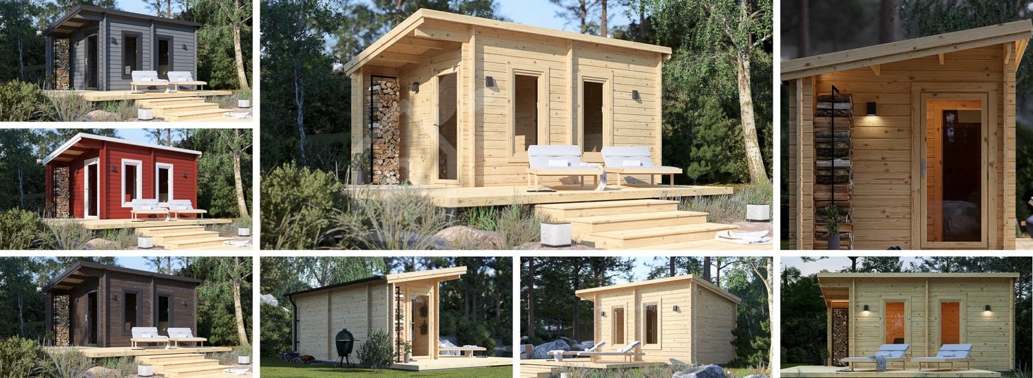Sauna d'extérieur VIGOR (44 mm), 5.3x2.5 m, 4.9 m² visualization 1