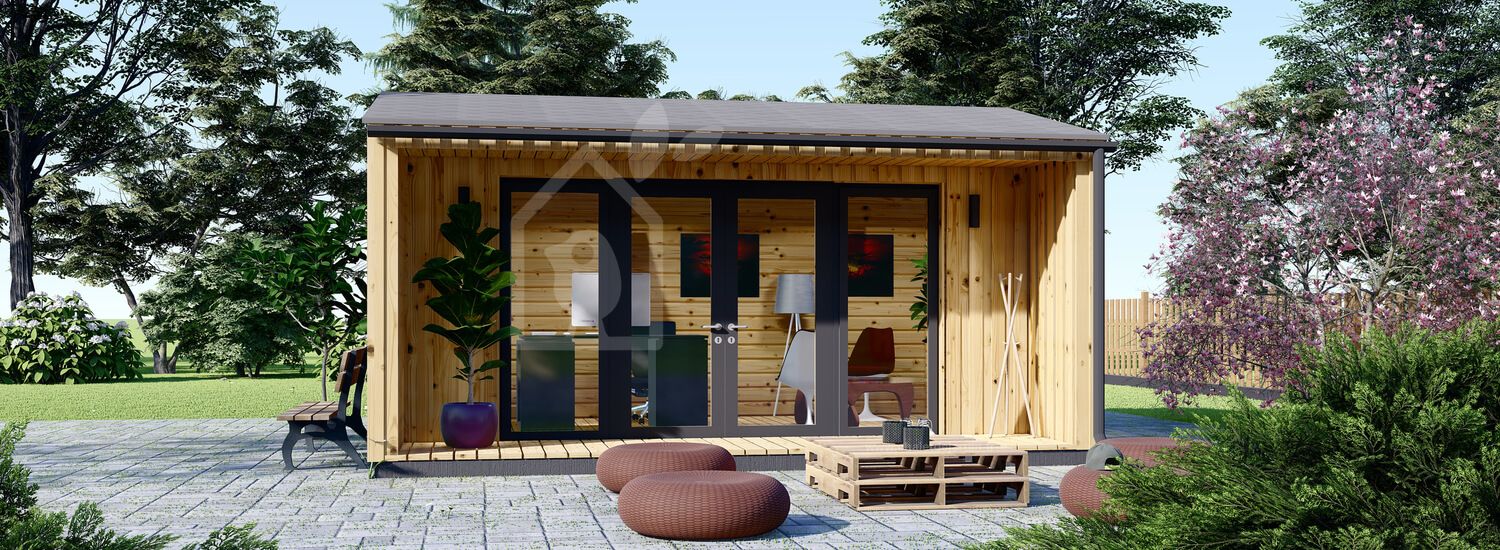 Bureau de jardin TINA (34 mm + bardage), 5.5x5 m, 22 m² visualization 1
