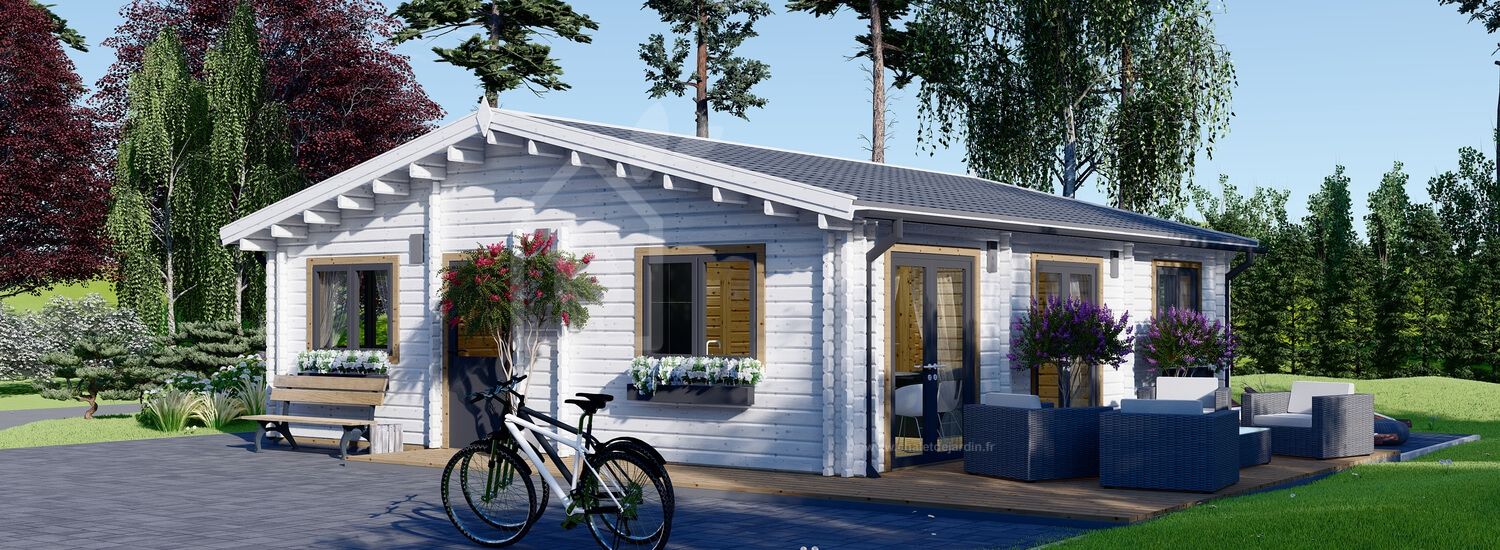 Chalet en bois habitable ALICE S (Isolé RE2020, 44+44 mm), 72 m² visualization 1