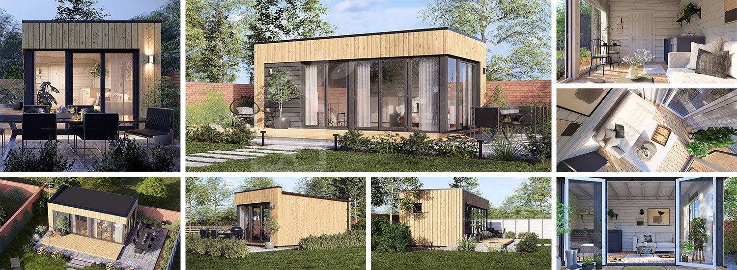 Abri de jardin en bois INES (Isolé, 34 mm + bardage), 6x3 m, 18 m² visualization 1
