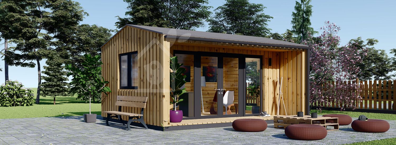 Bureau de jardin TINA (34 mm + bardage), 4x4 m, 12 m² visualization 1