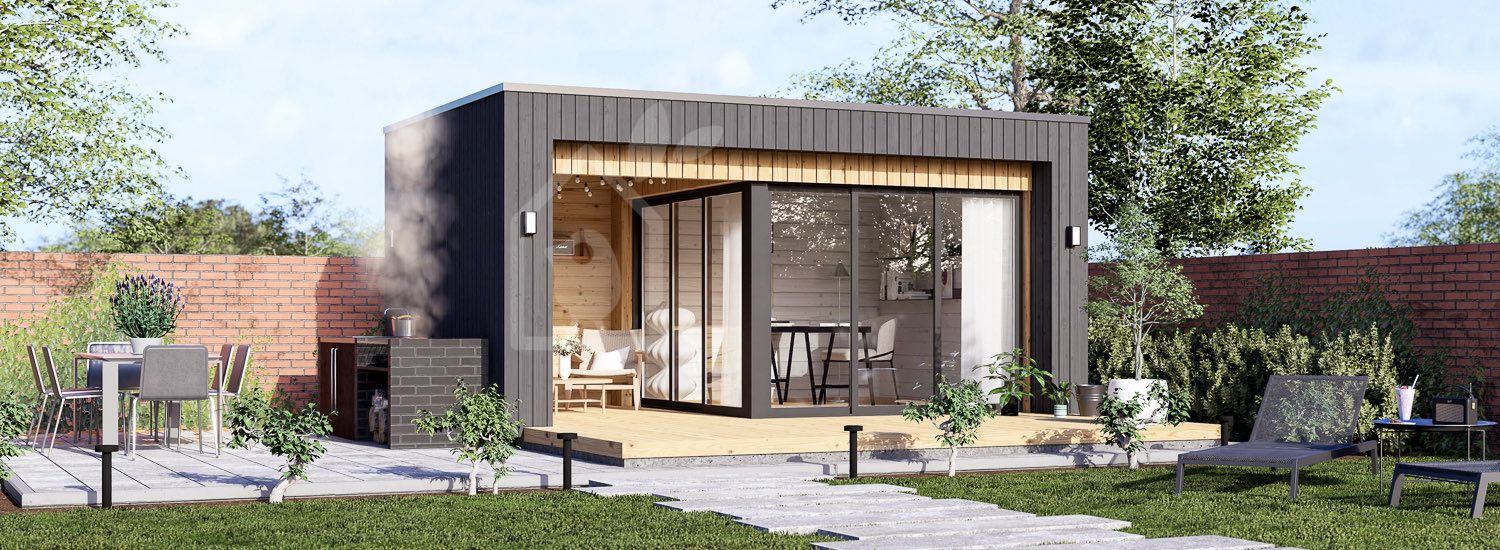 Abri de jardin en bois LAYLA (Isolé, 34 mm + bardage), 5x3 m, 13 m² visualization 1