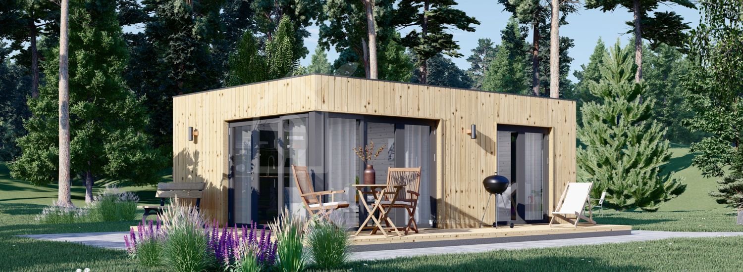Studio de jardin PREMIUM (Isolé RE2020, 34 mm + bardage), 6.5x4.5 m, 30 m² visualization 1