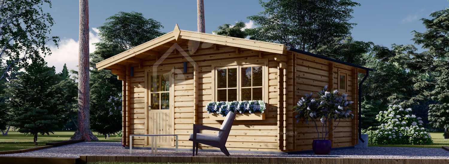 Chalet de jardin NINA S (Isolé, 44+44 mm), 6x6 m, 36 m² visualization 1