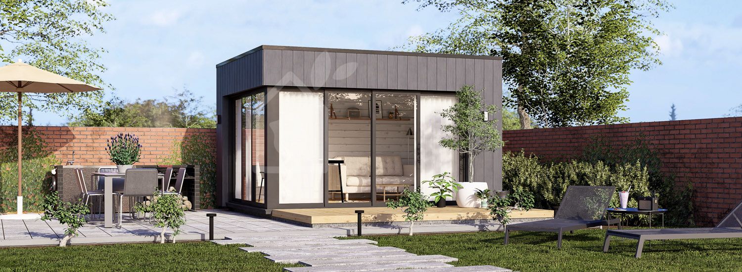 Abri de jardin en bois AMARA (Isolé, 34 mm + bardage), 4x3 m, 10 m² visualization 1