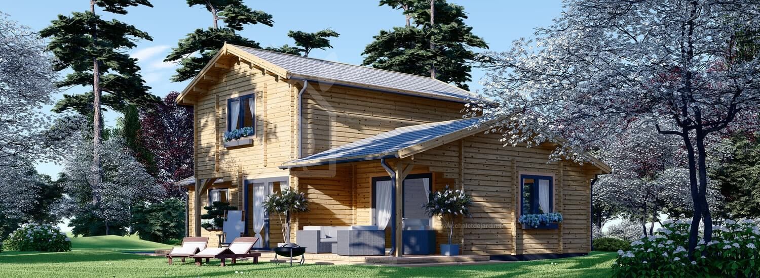 Maison en bois HOLLAND PLUS (66 mm), 120 m² + 13 m² terrasse visualization 1