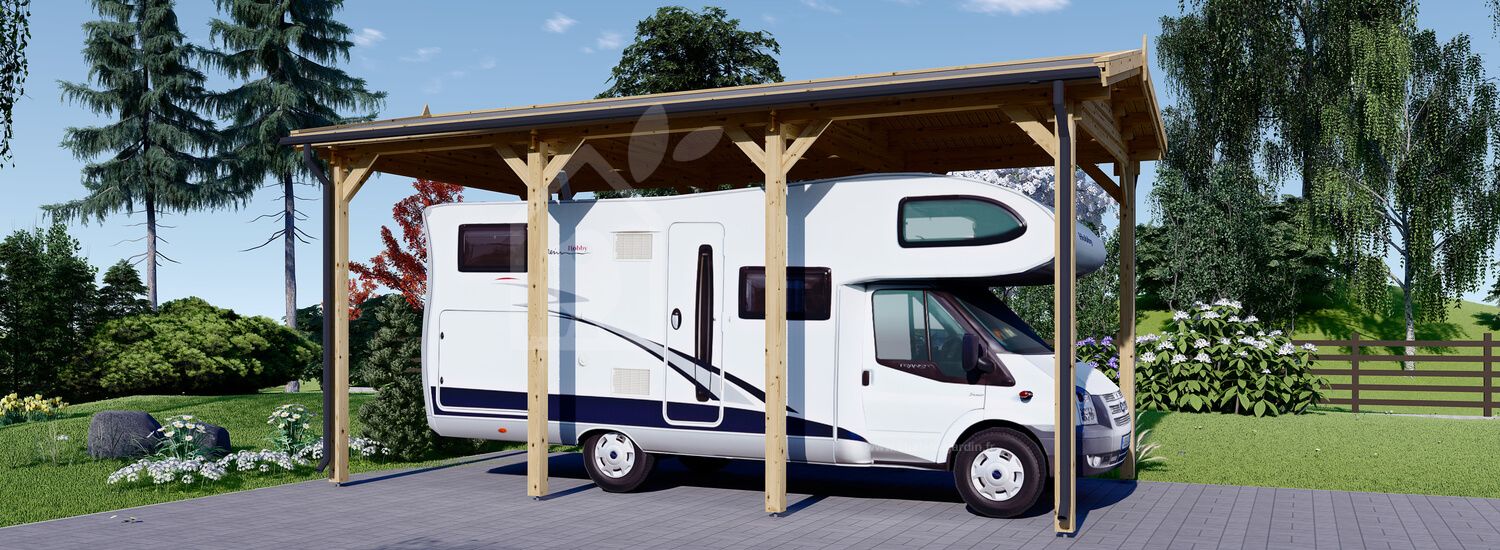 Carport en bois camping car, 3.5x7 m, 24.5 m²