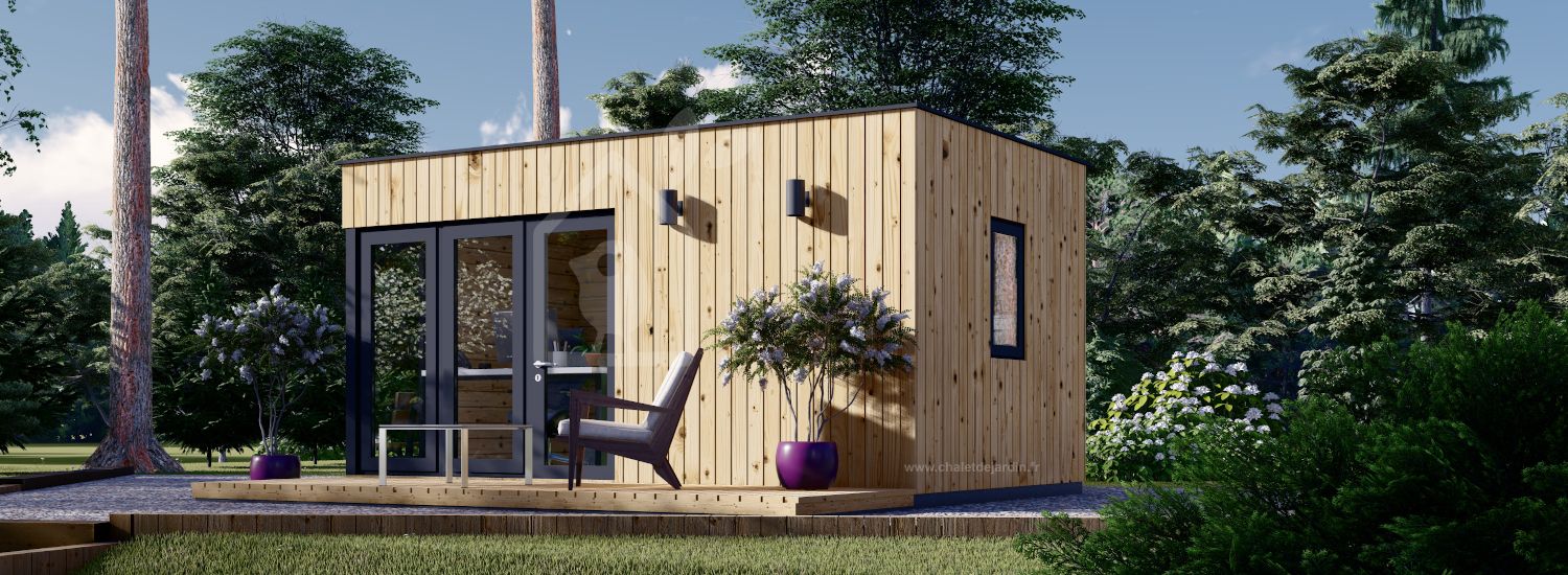 B-Ware: Bureau de jardin PREMIUM S (34 mm + bardage), 5x3 m, 15 m² visualization 1