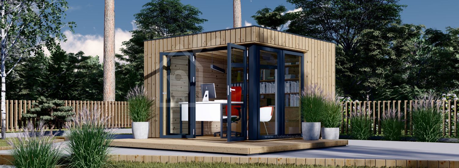 Bureau de jardin PREMIUM (Isolé, 34 mm + bardage), 3x3 m, 9 m² visualization 1