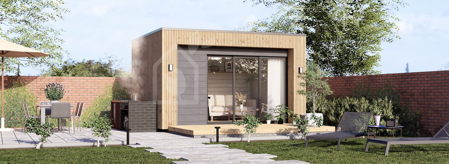Abri de jardin en bois LAYLA (Isolé, 34 mm + bardage), 4x3 m, 10 m² visualization 1