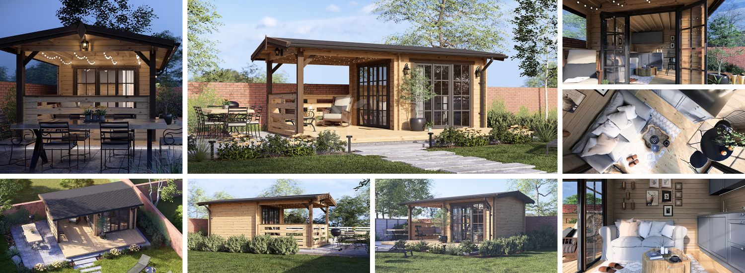 Abri de jardin en bois LILI (34 mm), 6x3 m, 8 m² visualization 1