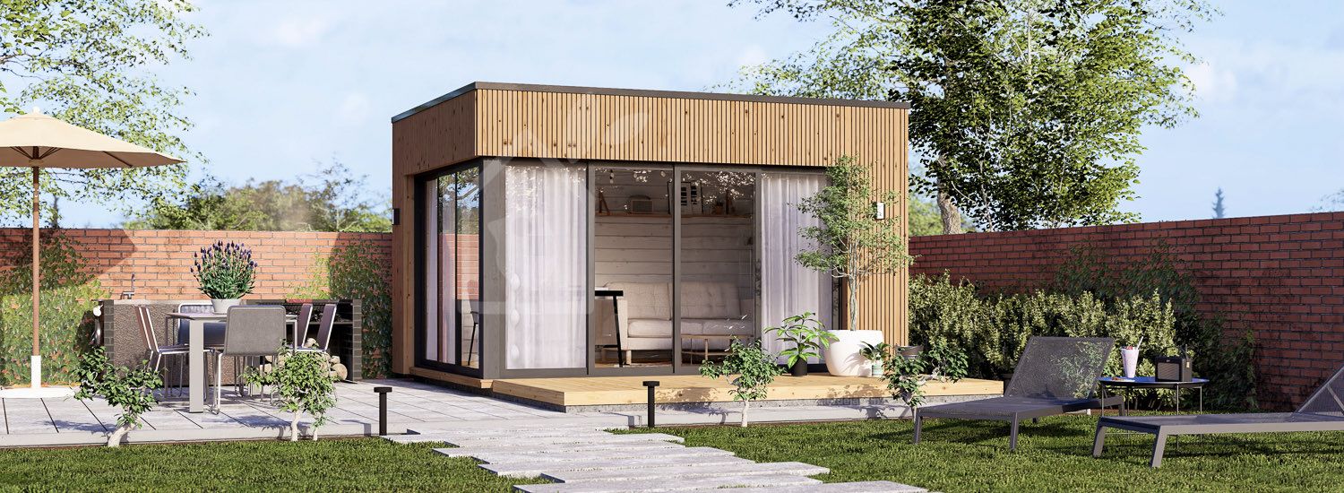 Abri de jardin en bois AMARA (Isolé, 34 mm + bardage), 4x3 m, 10 m² visualization 1