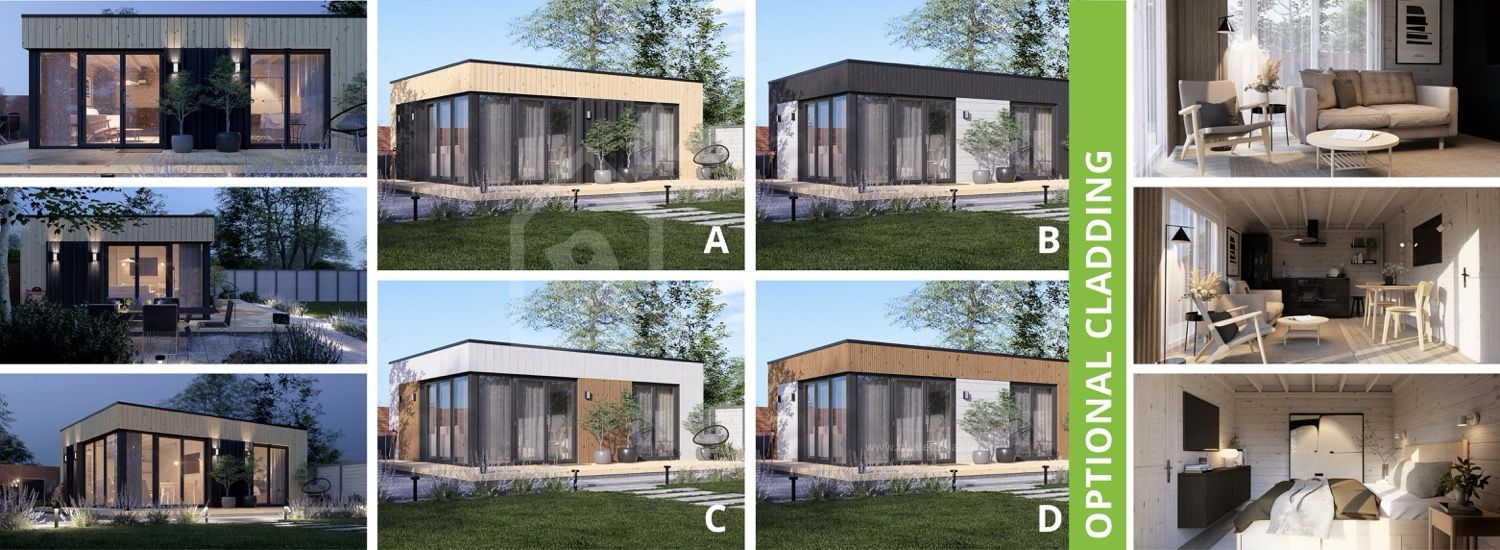 Bureau de jardin PREMIUM (34 mm + bardage), 6.5x4.5 m, 26 m² visualization 1
