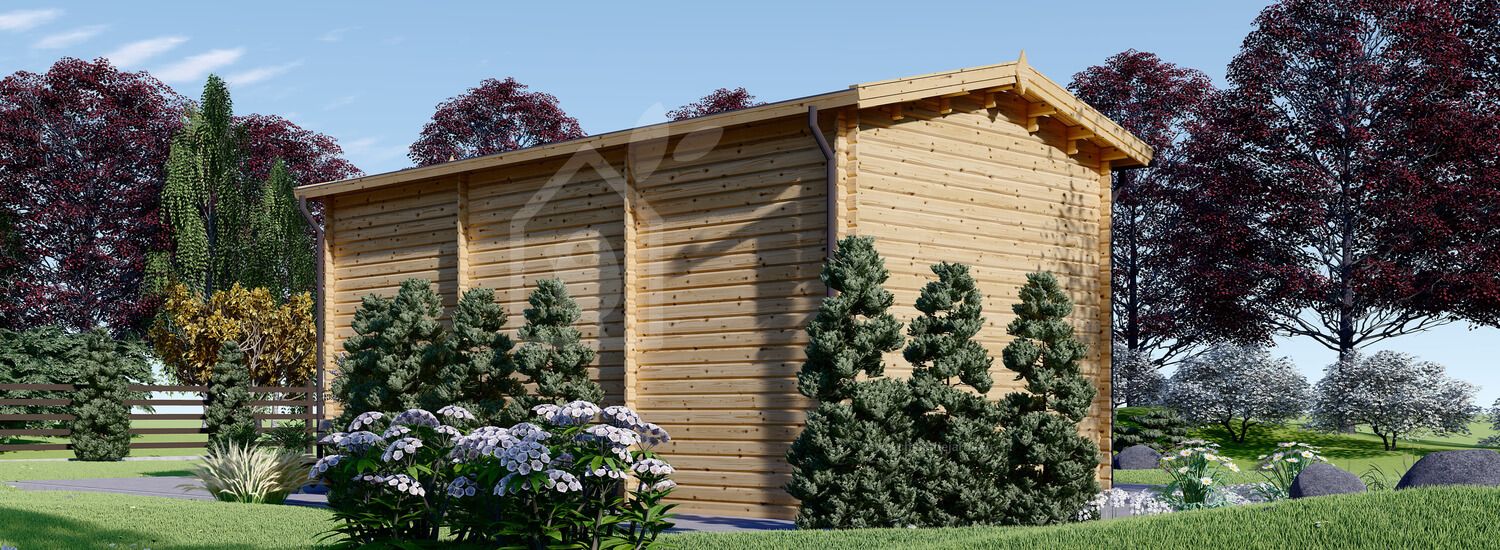 Garage en bois camping car (44 mm), 4x8 m, 32 m²