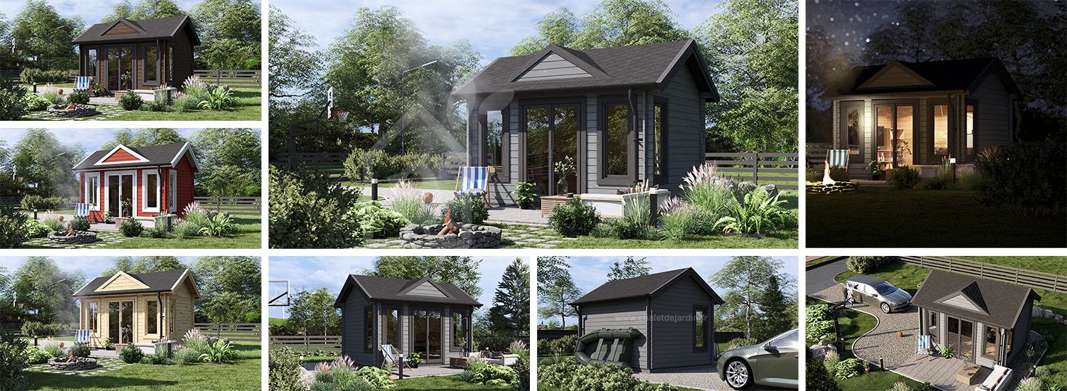 Abri de jardin en bois CLOCKHOUSE (34 mm), 4x3 m, 12 m² visualization 1